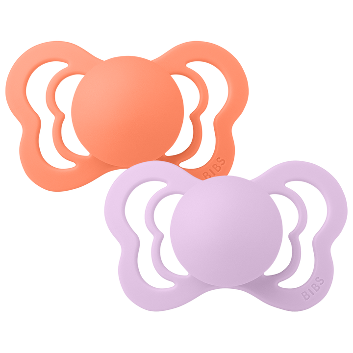 BIBS Couture 2 Pack Latex S1 - Papaya / Violet Sky - Laadlee