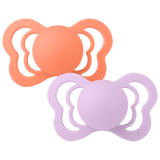 BIBS Couture 2 Pack Latex S1 - Papaya / Violet Sky - Laadlee