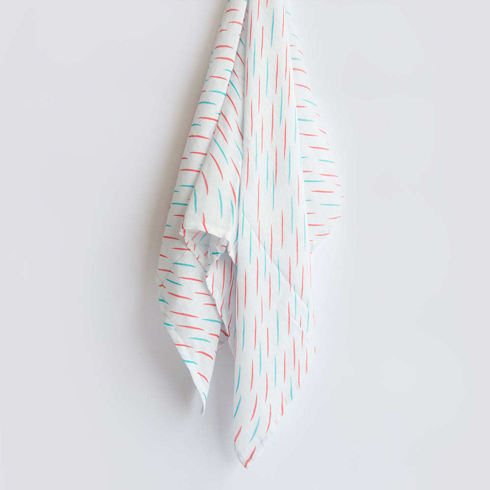 Yellow Doodle Organic Luxury Swaddles Set - Lil Travellers / Doodle Rain - Laadlee