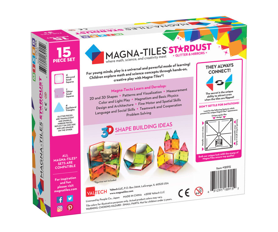 Magna-Tiles Stardust 15 Pcs. - Laadlee