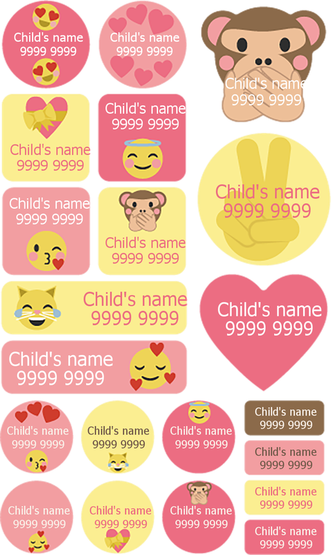 My Nametags Maxistickers - Love Emoji (Pack of 21) - Laadlee