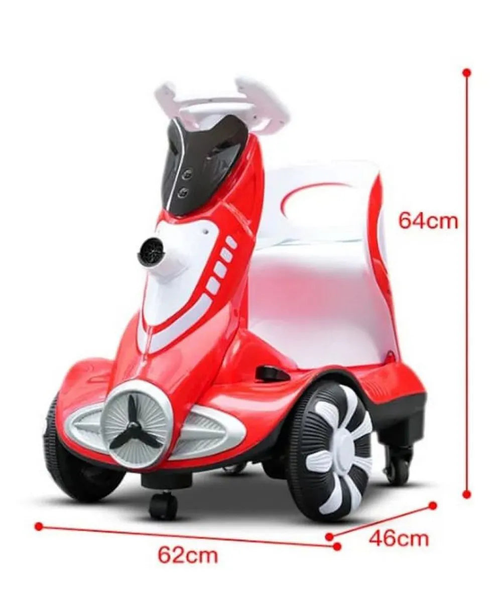 Pikkaboo Toddler Four-wheel Light & Bubbles Electric Scooter - Red - Laadlee