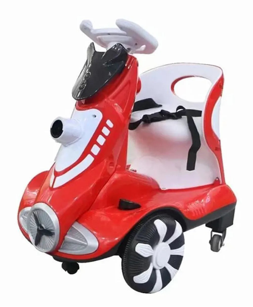 Pikkaboo Toddler Four-wheel Light & Bubbles Electric Scooter - Red - Laadlee
