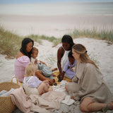 Mushie Knitted Baby Blanket Textured Dots Blush - Laadlee