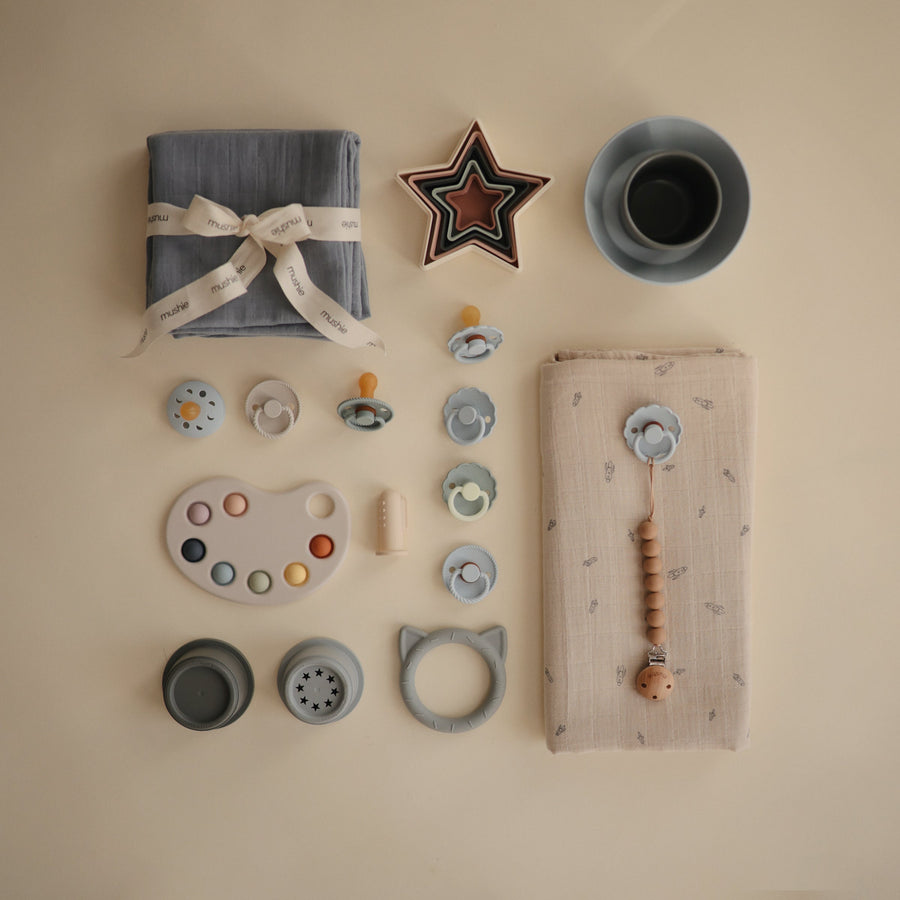 Mushie Teether Cat Stone - Laadlee