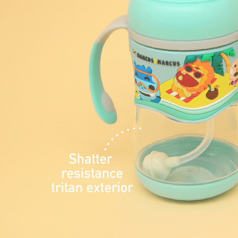 Marcus & Marcus - 2-Stage Tritan Straw Bottle - 350ml - Blue - Laadlee