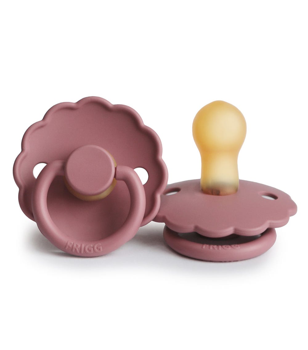 Frigg Daisy Latex Baby Pacifier 0-6M, 2Pack, Cedar - Size 1 - Laadlee