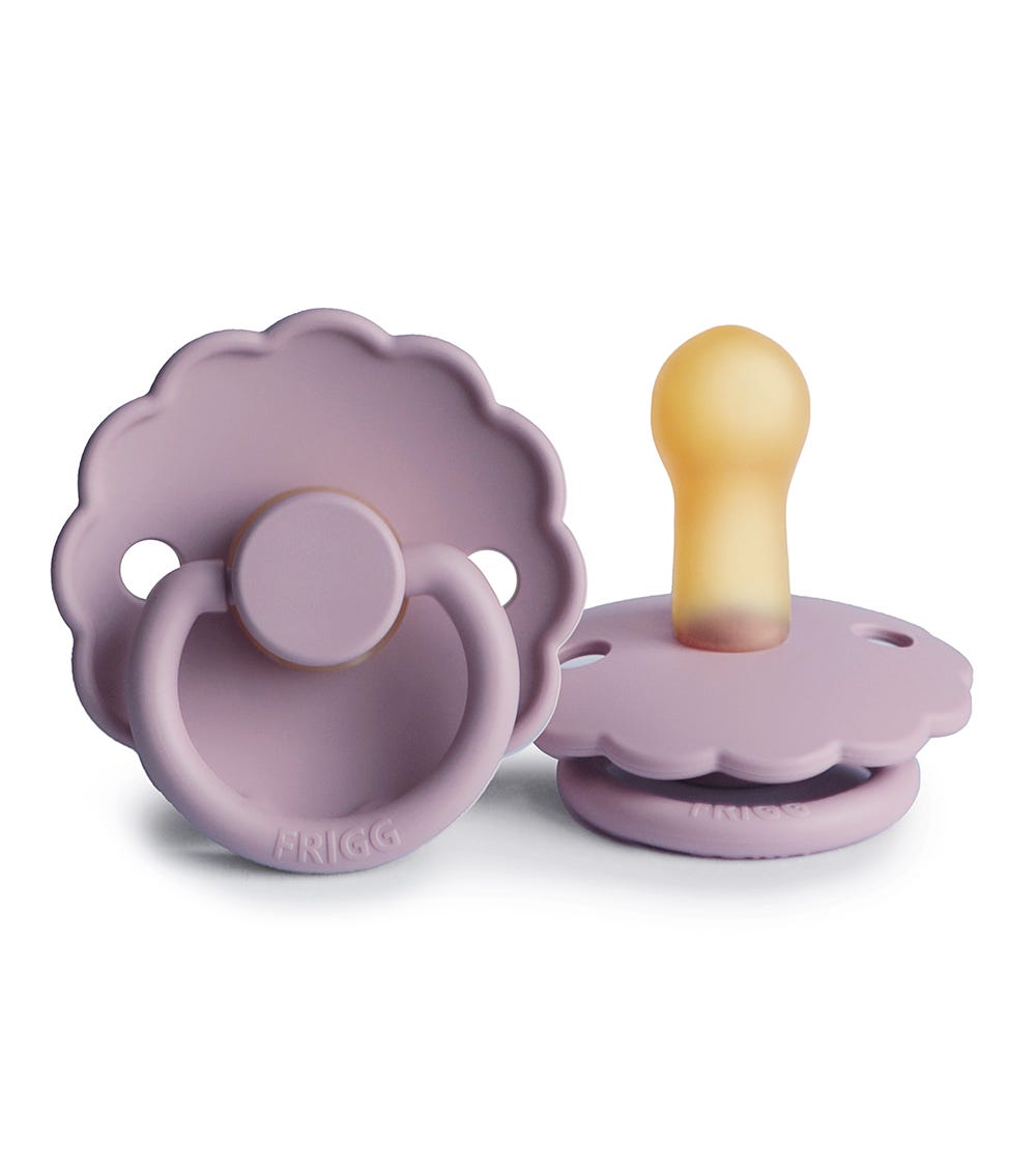 Frigg Daisy Latex Baby Pacifier 0-6M, 1Pack, Lavender Haze - Size 1 - Laadlee