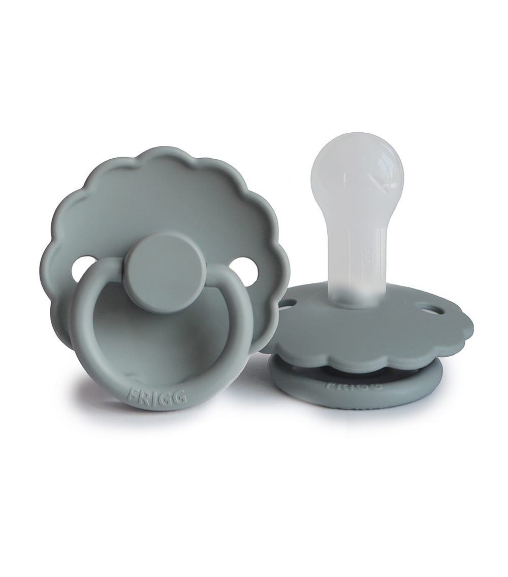 Frigg Daisy Silicone Baby Pacifier 6M-18M, 1Pack, French Gray - Size 2 - Laadlee