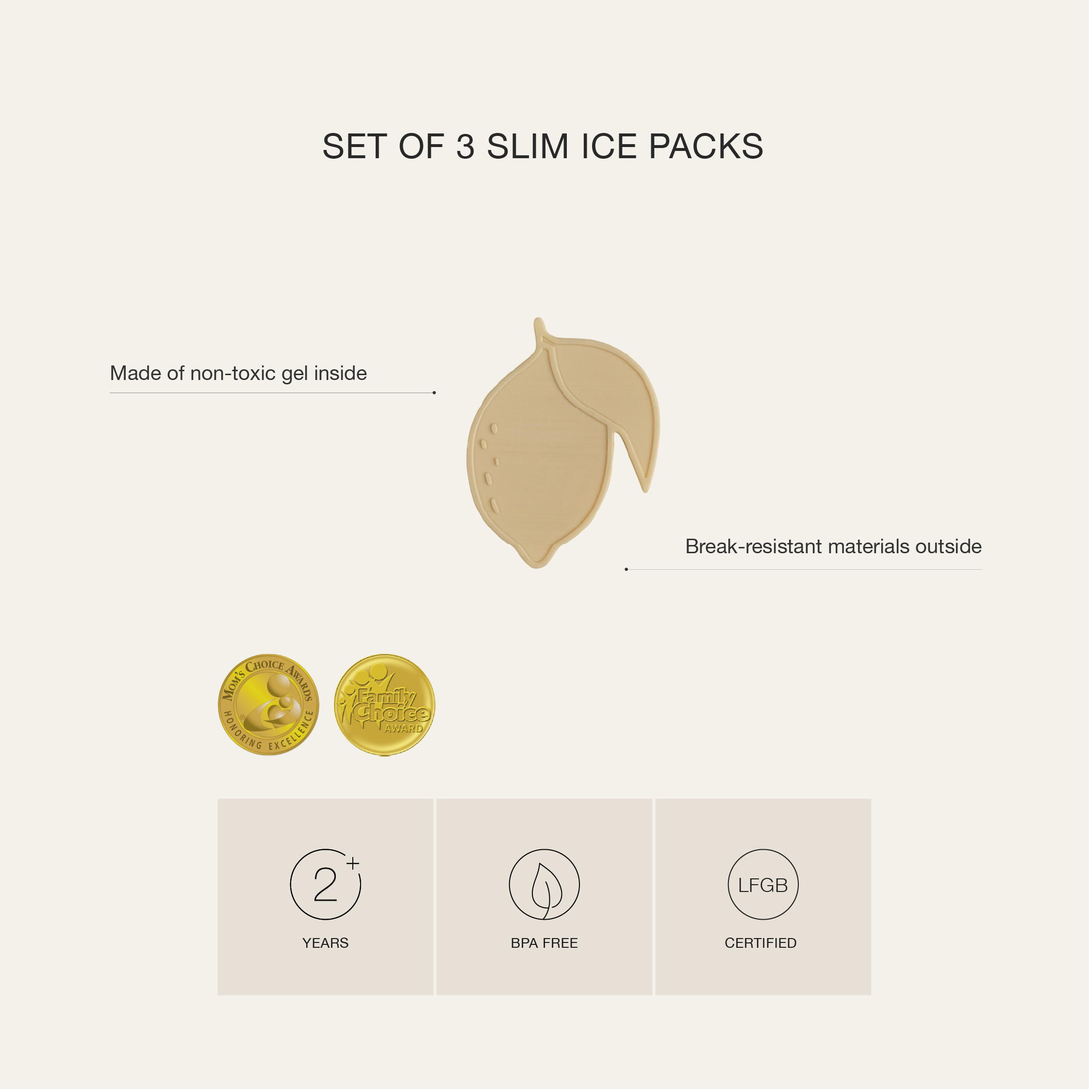 Citron Ice Packs Set of 3 - Cherry - Laadlee