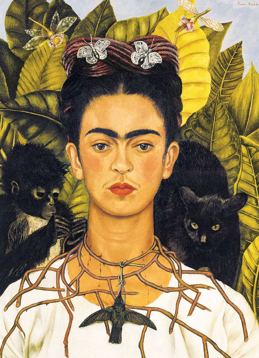 EuroGraphics Self-Portrait With Thorn Necklace & Hummingbird By Frida Kahlo 1000 Pieces Puzzle - Laadlee