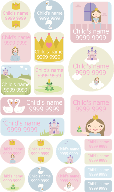 My Nametags Maxistickers - Princess (Pack of 21) - Laadlee
