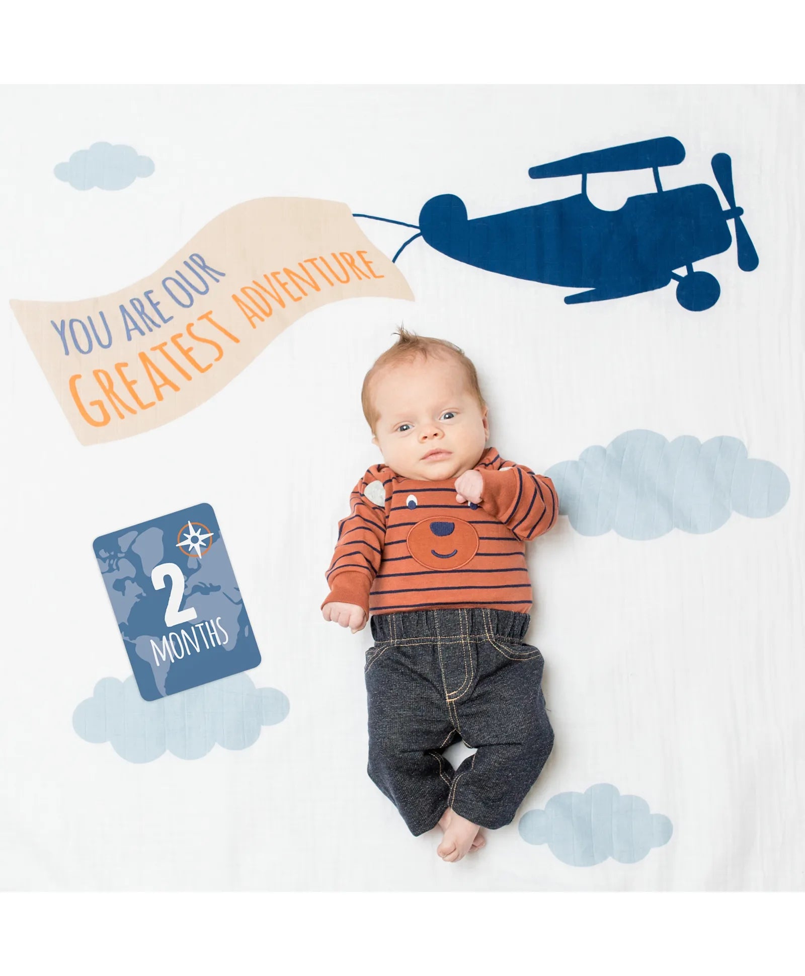 Lulujo Baby's First Year™ Blanket & Cards Set -  Greatest Adventure - Laadlee