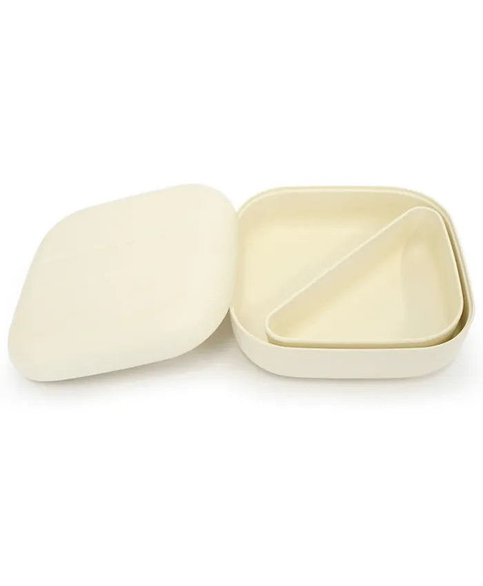 Ekobo - Go Square Bento Lunch Box - White + White Compartments - Laadlee