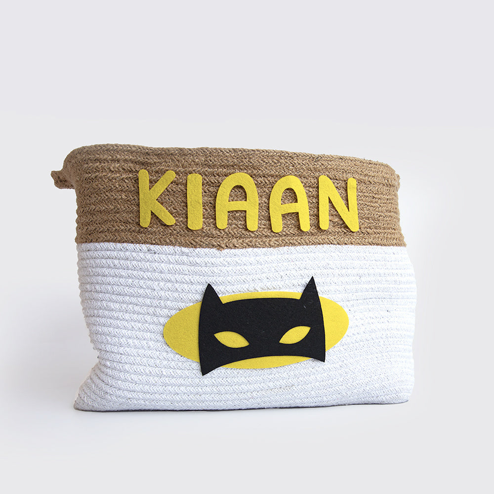 Yellow Doodle Cotton Rope Basket - Superbaby (Large) - Laadlee