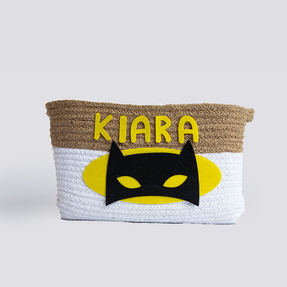 Yellow Doodle Cotton Rope Baskets - Superbaby (Set Of 2) - Laadlee