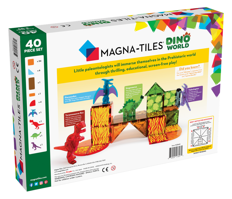 Magna-Tiles Dino World 40 Pcs. - Laadlee