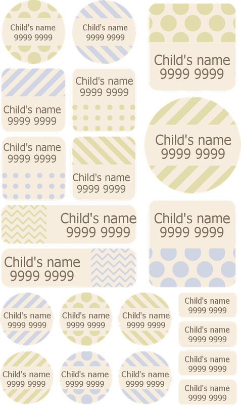 My Nametags Maxistickers - Pink Pattern (Pack of 21) - Laadlee