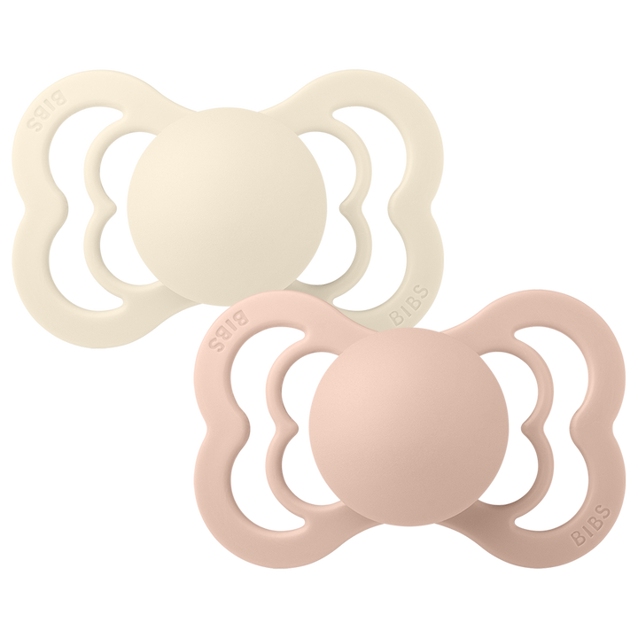 BIBS Supreme 2 Pack Silicone S1 - Ivory / Blush - Laadlee