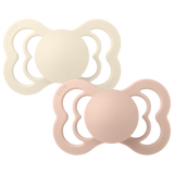 BIBS Supreme 2 Pack Silicone S1 - Ivory / Blush - Laadlee