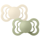 BIBS Supreme 2 Pack Silicone S1 - Ivory / Sage - Laadlee