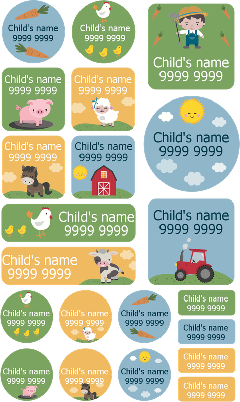 My Nametags Maxistickers - Farm (Pack of 21) - Laadlee