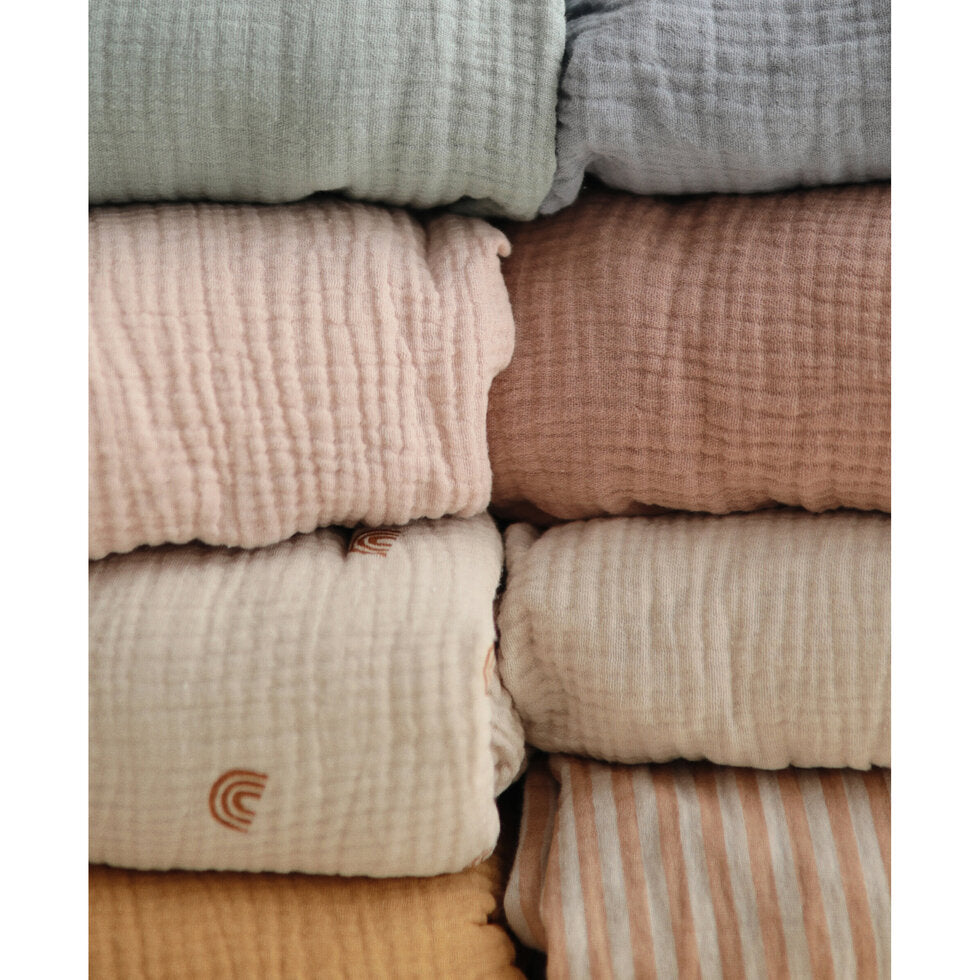 Mushie Crib Sheet Small Fog - Laadlee