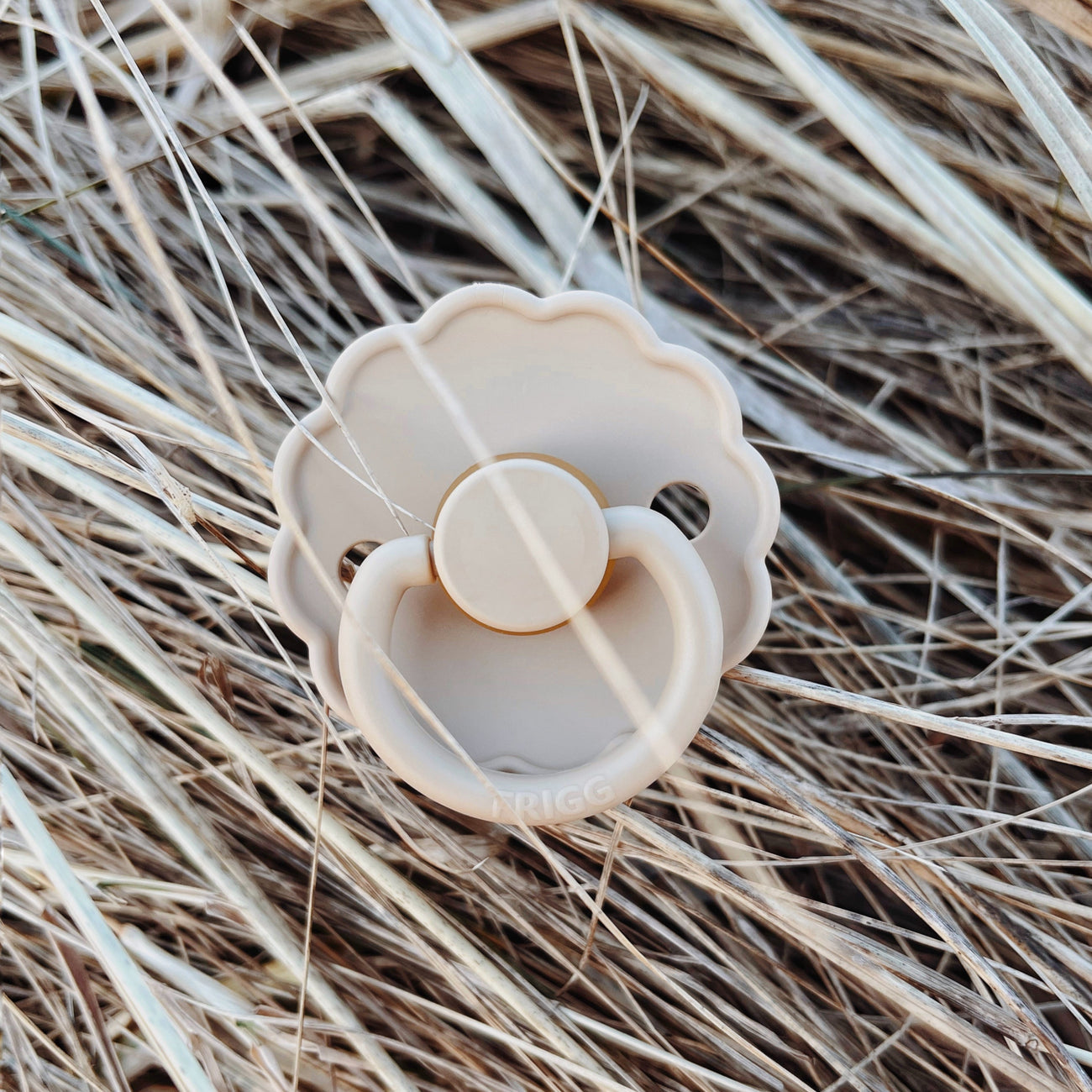 Frigg Daisy Latex Baby Pacifier 6M-18M, 2Pack, Cotton Candy/Sandstone - Size 2 - Laadlee