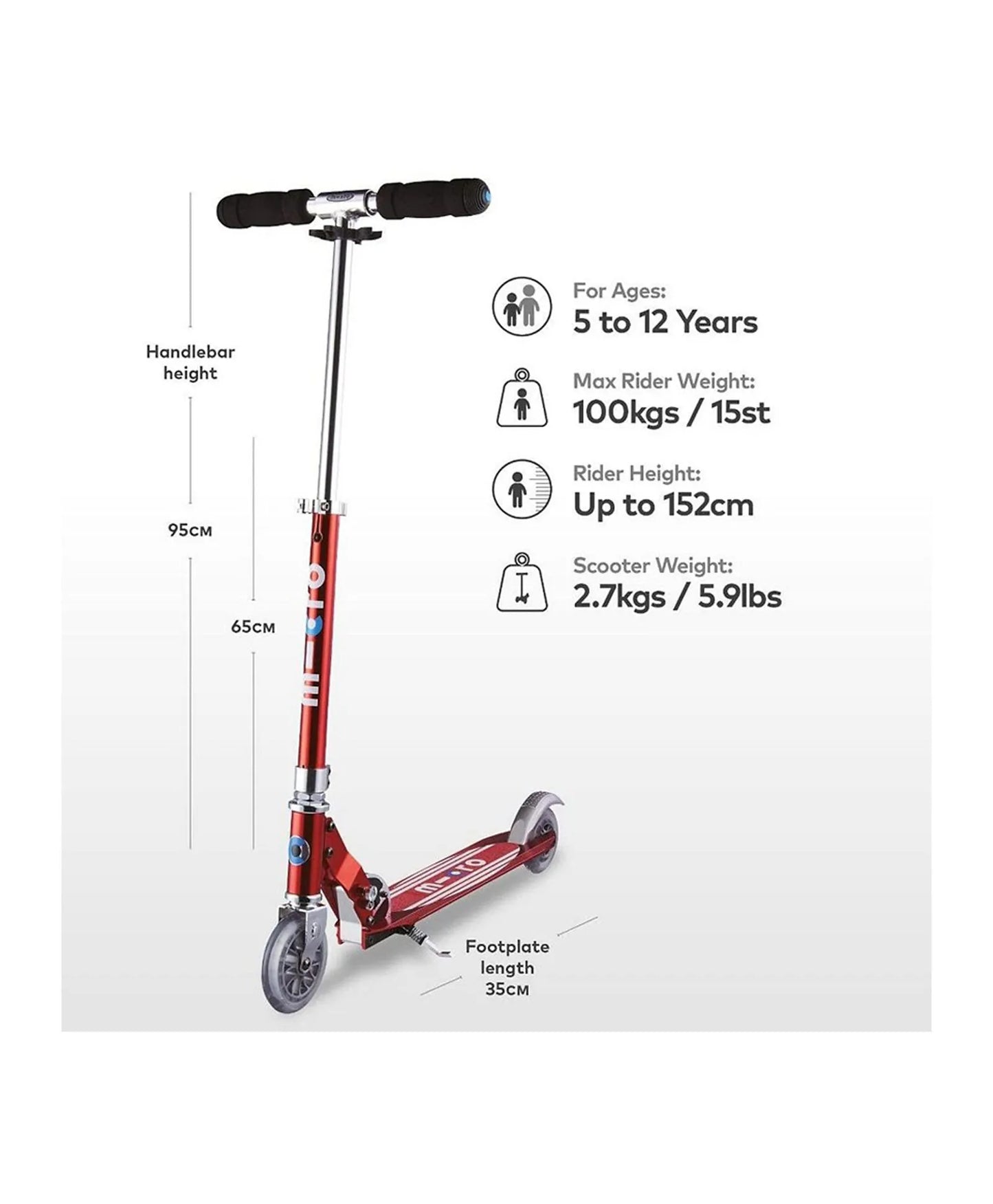Micro Sprite Scooter - Stripe Red - Laadlee