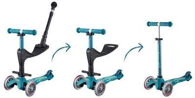 Micro Mini 3-in-1 Deluxe Plus Scooter- Ice Blue - Laadlee
