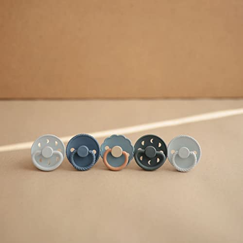 Frigg Rope Latex Baby Pacifier 0-6M, 1Pack, Powder Blue - Size 1 - Laadlee