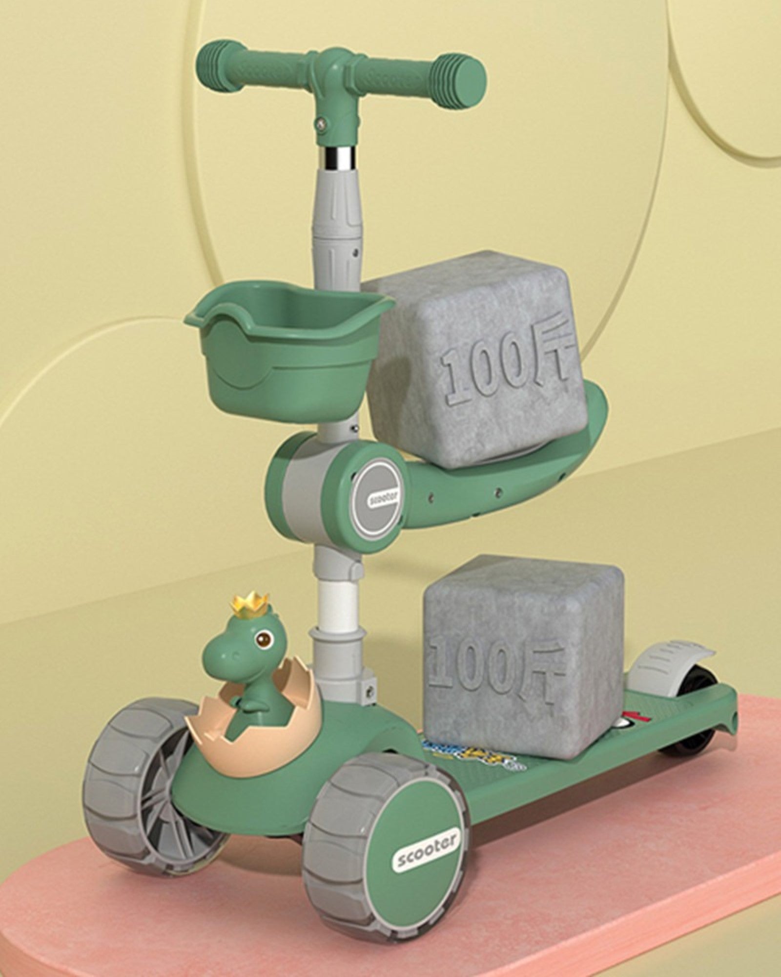 Pikkaboo Mini Rider LED Light Scooter with Music - Green - Laadlee