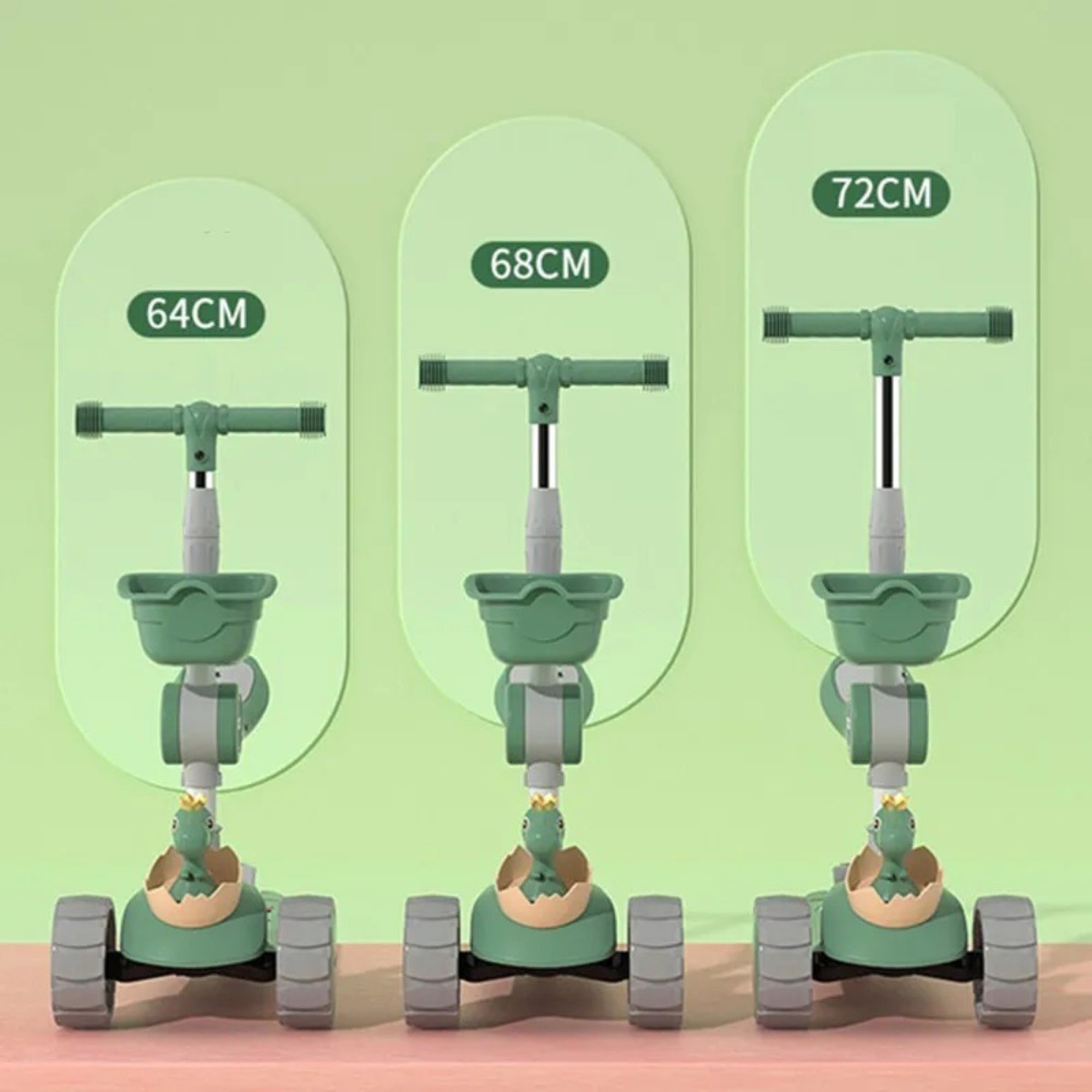 Pikkaboo Mini Rider LED Light Scooter with Music - Green - Laadlee