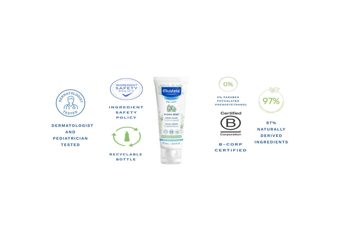 Mustela - Hydra Bebe Facial Cream 40ml - Laadlee