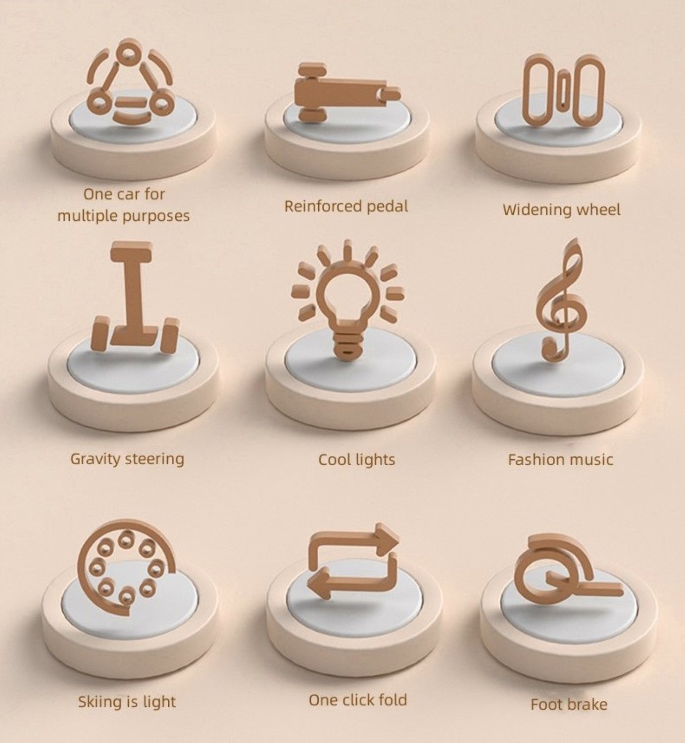 Pikkaboo Mini Rider LED Light Scooter with Music - Navy - Laadlee