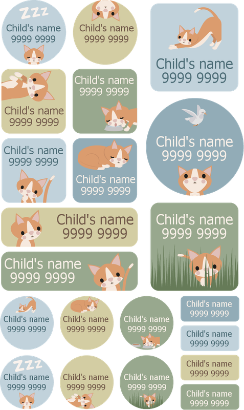 My Nametags Maxistickers - Cat (Pack of 21) - Laadlee