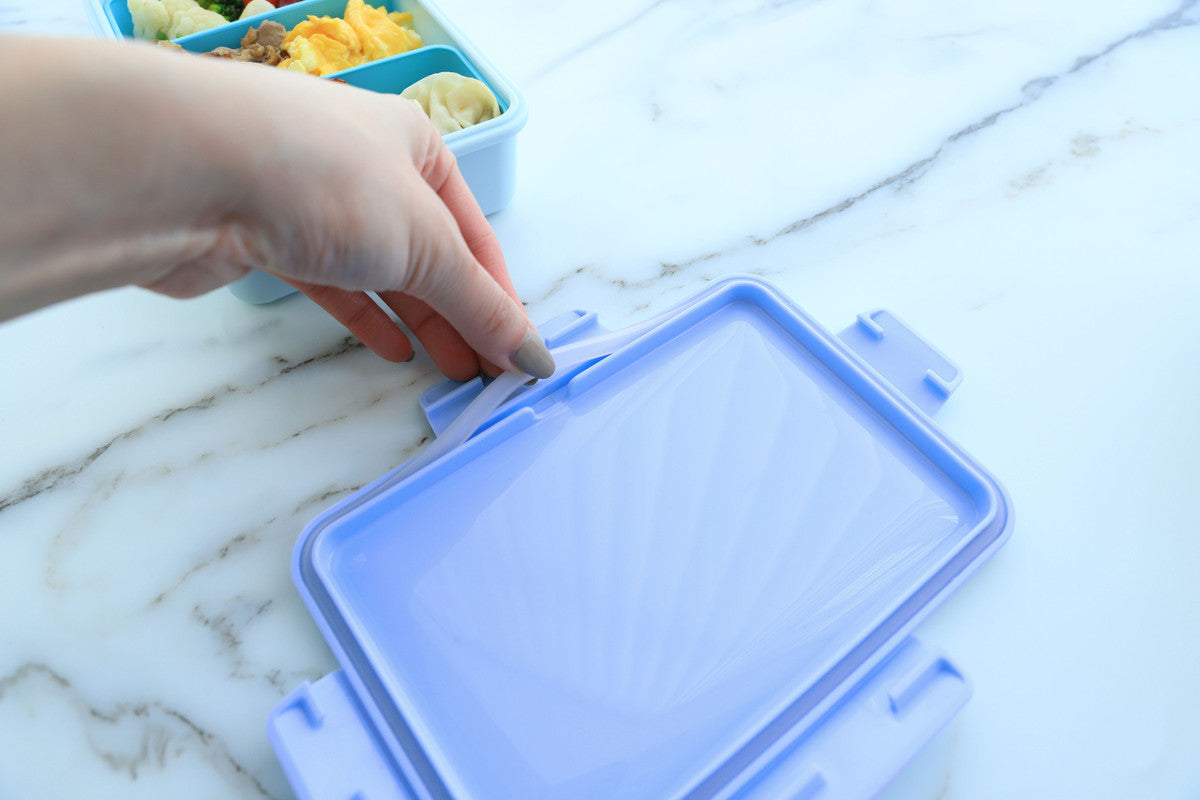 Marcus & Marcus Bento Lunch Box With Two Silicone Removable Compartments - Sealife - Blue - Laadlee