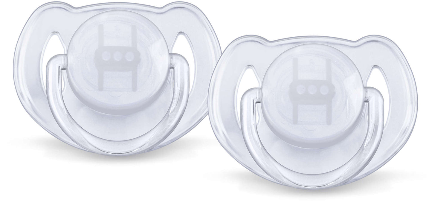 Philips Avent Soother Silicone Transparent (6M - 18M) - (Pack of 2) - Laadlee