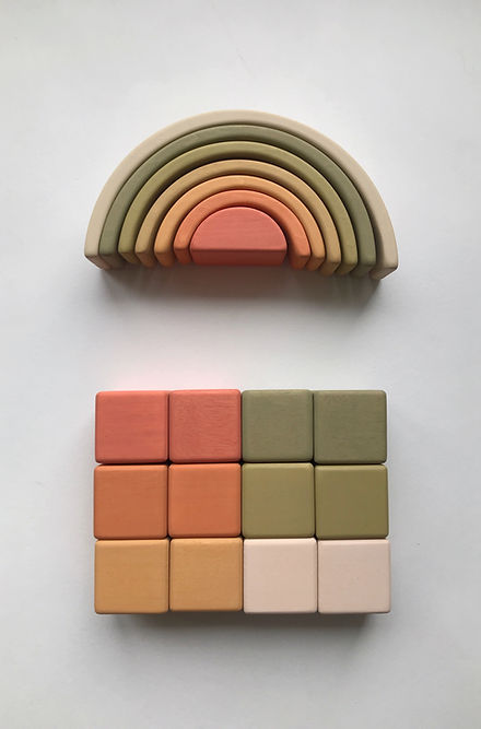 SABO Concept - Wooden Blocks Mini Set 12-pc - Flower Meadow - Laadlee