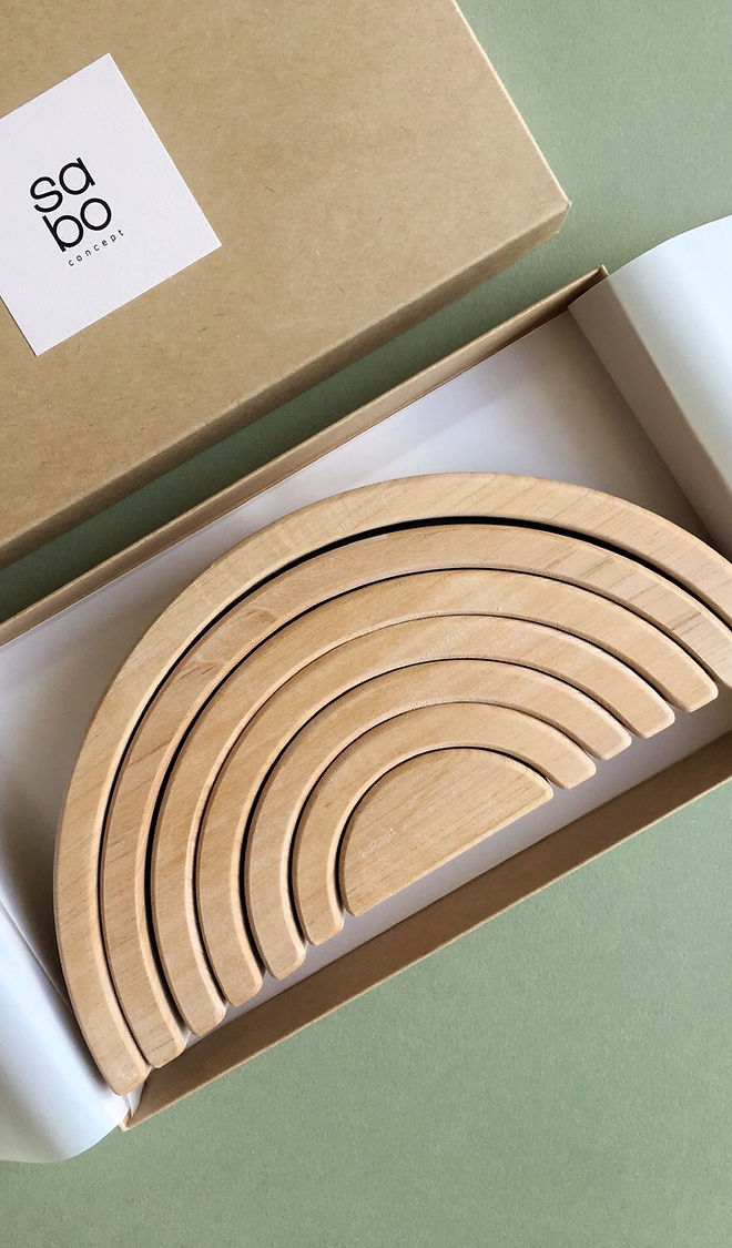 SABO Concept - Wooden Rainbow Toy - Natural - Laadlee