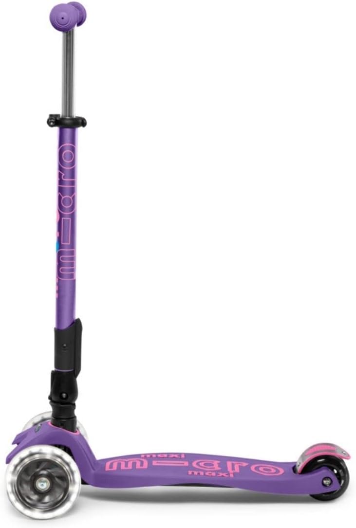 Maxi Micro Deluxe Foldable LED Scooter - Purple - Laadlee