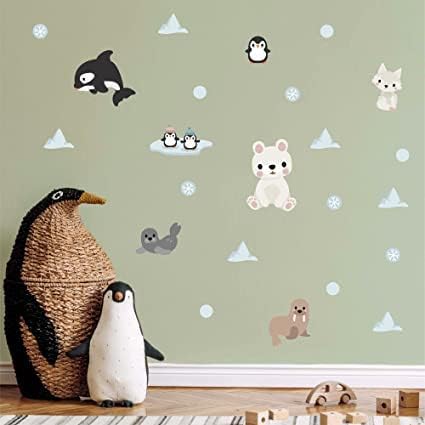 My Nametags Wall Stickers - Artic Animals - Laadlee