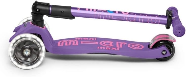 Maxi Micro Deluxe Foldable LED Scooter - Purple - Laadlee