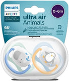 Philips Avent Ultra Air Freeflow Soother Silicone Animals Mixed (0M - 6M) (Pack of 2) - Laadlee