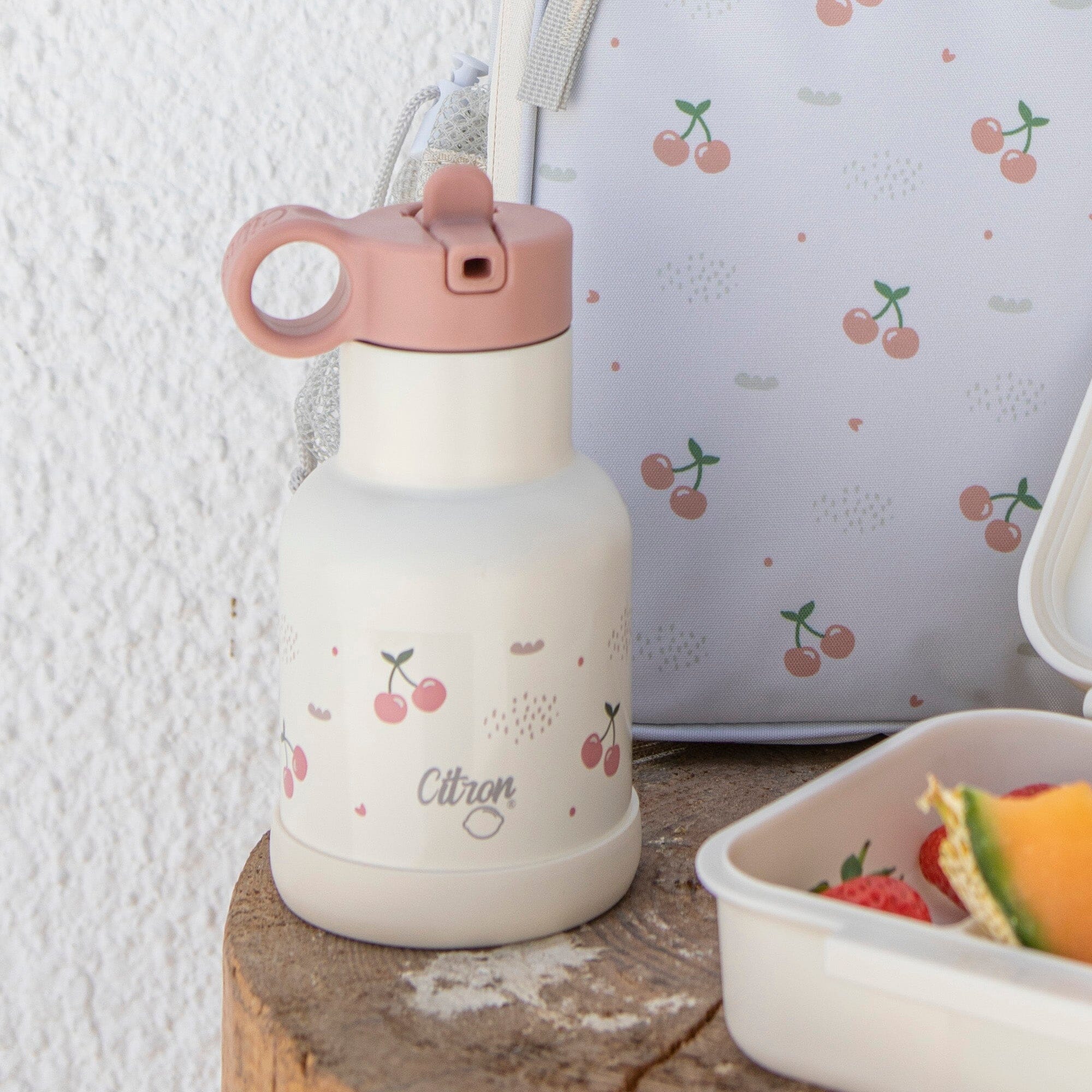 Citron Stainless Steel Water Bottle 250ml - Cherry - Laadlee