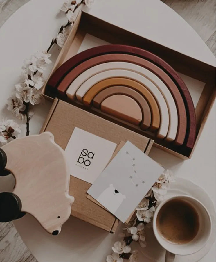 SABO Concept - Wooden Toy Rolling Bear - Wood - Laadlee