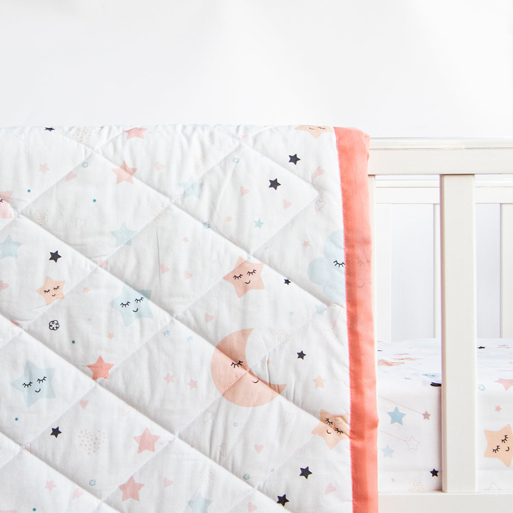 Yellow Doodle Reversible Comfort Quilt - In The Sky - Laadlee