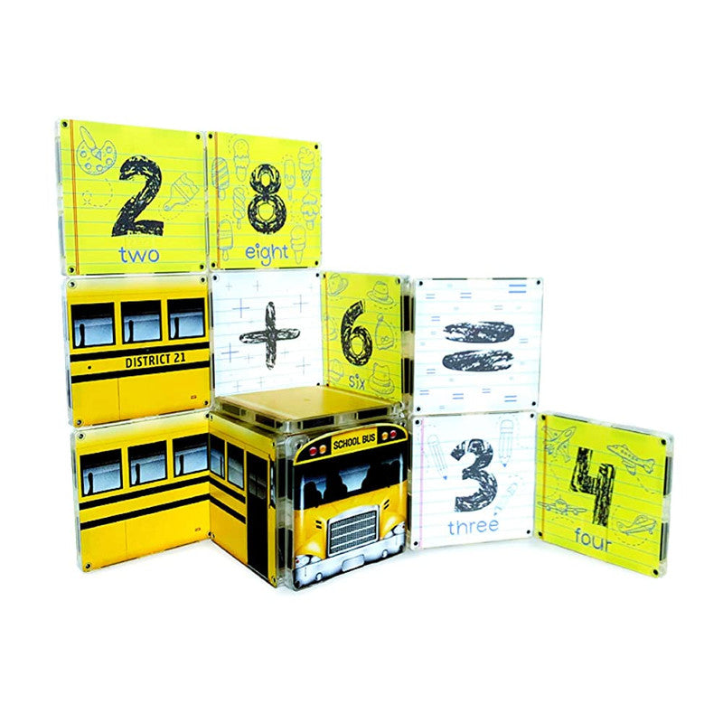 Magna-Tiles Customize Structures 123 School Bus - Laadlee