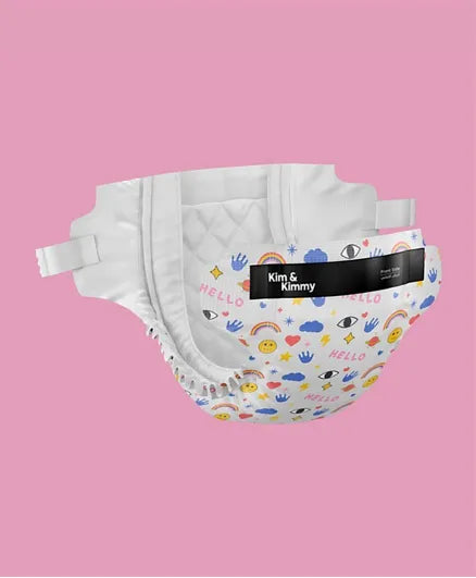 Kim & Kimmy - Size 2 Funny Icons Diapers, 4 - 8kg, qty 72 - Laadlee