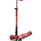 Micro Maxi Deluxe Scooter With T Bar & LED Wheels - Red - Laadlee